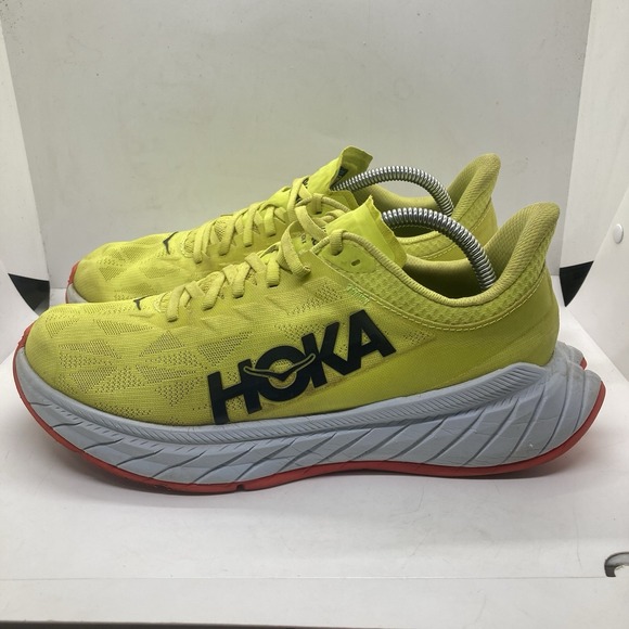 Hoka One One CARBON X2 Running Shoes Yellow & Gray Men's Size US 9.5B - Picture 1 of 11